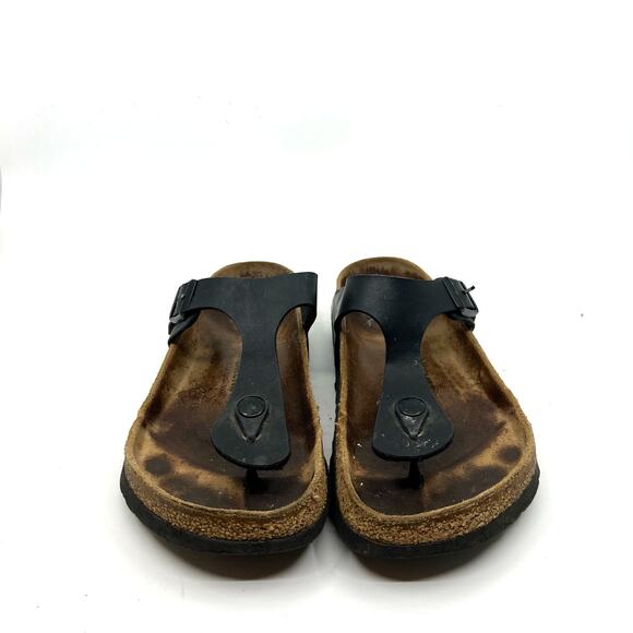 Birkenstock Gizeh Black Leather Sandals Women's 6 US - Picture 4 of 9